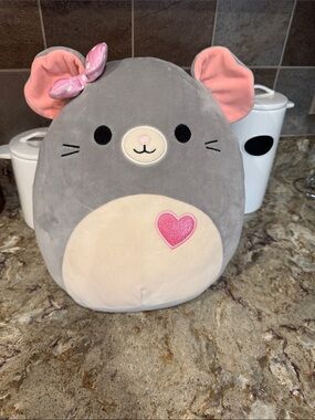 Squismallow Misty the gray & pink Mouse 12" Valentines Day Edition 🩷